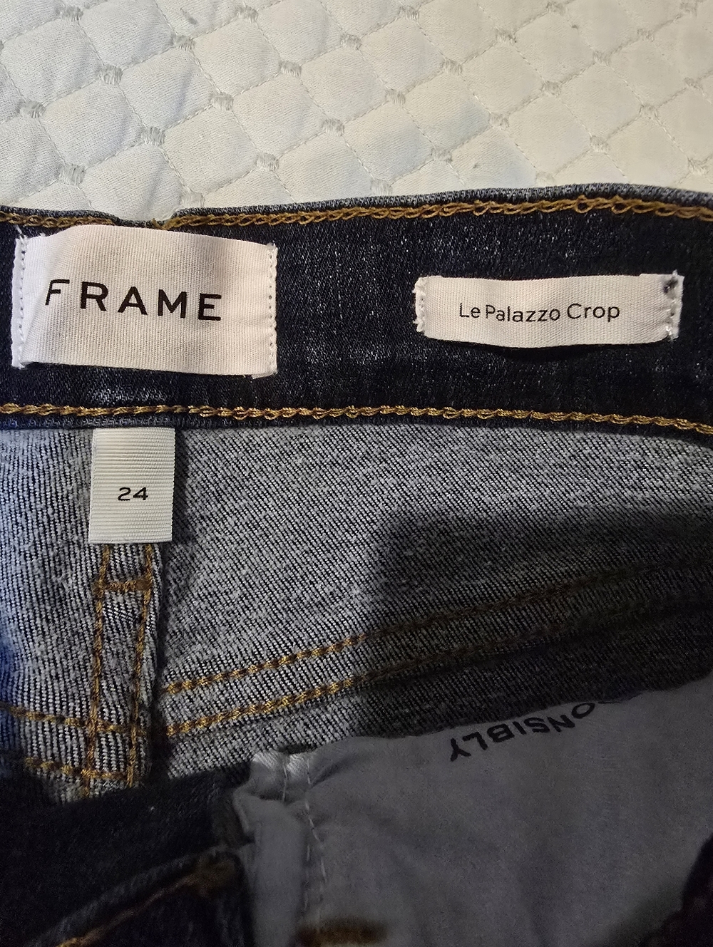 $268 Frame Denim le Palazzo Crop Wide Leg Jeans Size 24 - Picture 6 of 8